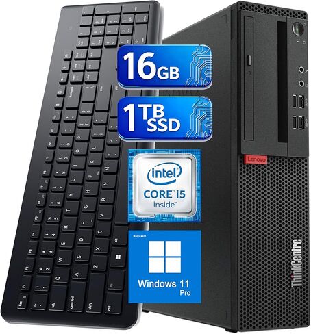 Lenovo ThinkCentre SFF Desktop M710s PC Win11, Intel Core i5-7500 Processor, 16GB RAM, 1TB SSD, Keyboard & Mouse (Renewed) in Kuwait