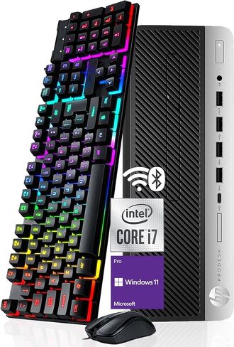 HP ProDesk 600 G5 SFF Desktop Computer PC, 9th Gen Octa-Core i7-9700, 8GB DDR4, 256GB SSD, Keyboard and Mouse, WiFi, Bluetooth, Windows 11 Pro (Renewed) in Kuwait