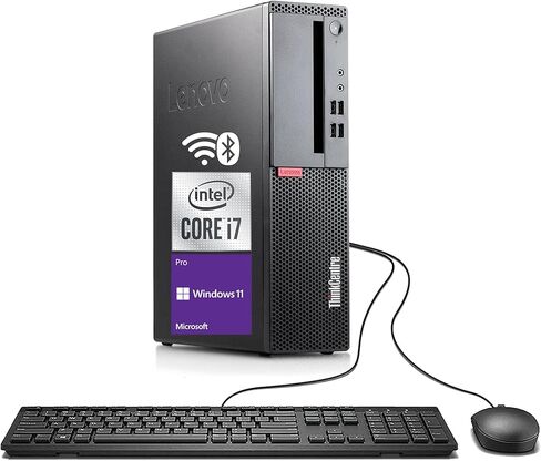 Lenovo ThinkCentre M710S SFF Desktop Computer PC, Quad-Core i7-7700, 8GB DDR4 RAM, 256GB SSD, VGA, Keyboard and Mouse, WiFi, BT, Windows 11 Pro (Renewed) in Kuwait