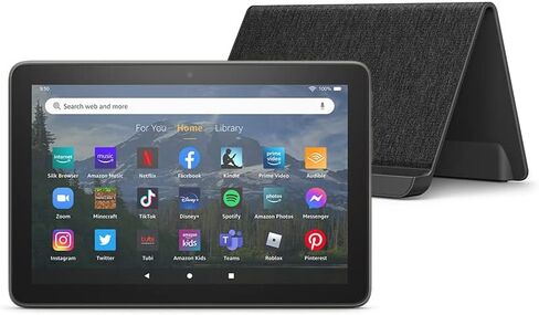 Like-New Amazon Fire HD 8 Plus tablet, 8" HD Display, 32 GB, 3GB RAM, 30% faster processor, and Made for Amazon Wireless Charging Dock, (2022 release), Gray in Kuwait