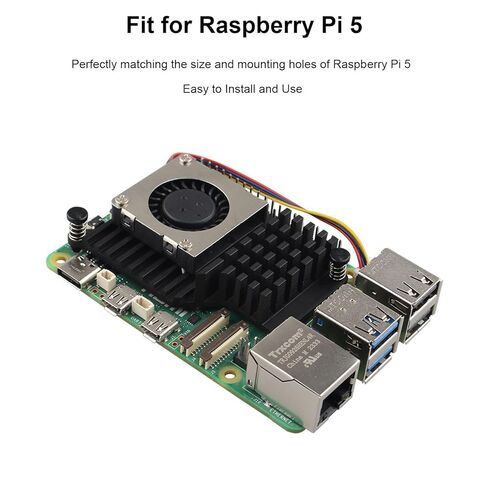 ZDE Aluminum Active Cooler for Raspberry Pi 5 PWM Heatsink Cooling Fan for Raspberry Pi 5 4GB/8GB in Kuwait