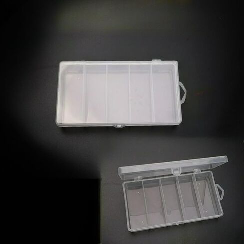 5 Grid Clear Plastic Fishing Storage Box Jewelry Findings Organizer Utility Container Case for Fishing Tackle and Craft Supplies in Kuwait