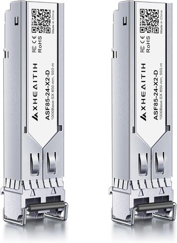 2 Pack 1000Base-SX LC Transceiver 1.25G SFP Optical Module Multimode for Cisco for Ubiquiti for MikroTik for Meraki for Netgear for D-Link for Fortinet for Supermicro and More（MMF 850nm 550M） in Kuwait