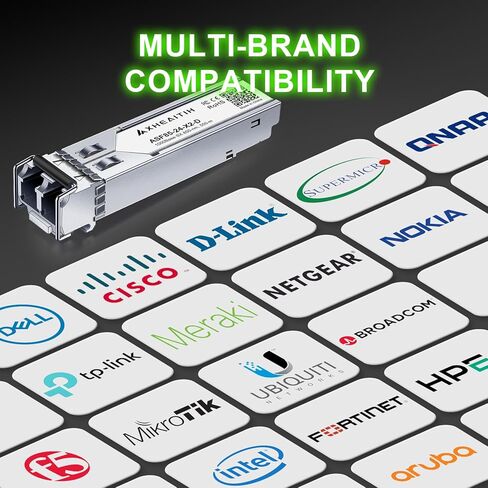 2 Pack 1000Base-SX LC Transceiver 1.25G SFP Optical Module Multimode for Cisco for Ubiquiti for MikroTik for Meraki for Netgear for D-Link for Fortinet for Supermicro and More（MMF 850nm 550M） in Kuwait