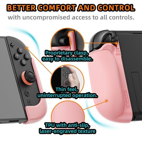 مجموعة قبضة مريحة من IFYOO NexGrip لجهاز Nintendo Switch 2 Joycons، حافظة قبضة متوافقة مع وحدة تحكم Joy Con 2، متوافقة مع Switch 2 Joycon، Switch 2 Accessories - وردي in Kuwait