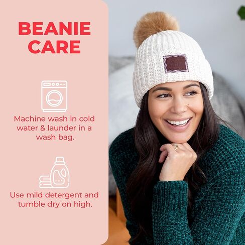 Love Your Melon Beanie for Kids, Pom Beanie, Unisex Winter Hats, Cool Child Beanie, 100% Cotton Made Lined Knit Warm Thick in Saudi Arabia