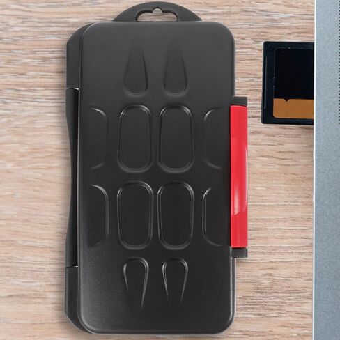 Zerodeko Portable Memory Card Organizer Case for Micro and Standard Cards, Shockproof Waterproof Plastic Storage Box, Compact Holder for Computer Accessories and Travel Use in Kuwait