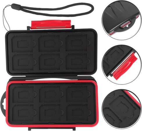 Zerodeko Portable Memory Card Organizer Case for Micro and Standard Cards, Shockproof Waterproof Plastic Storage Box, Compact Holder for Computer Accessories and Travel Use in Kuwait