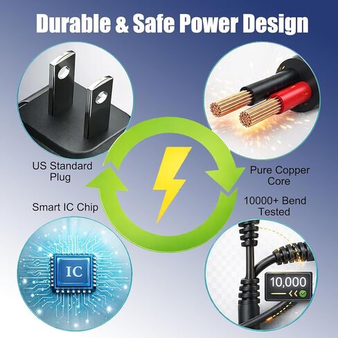 مصدر طاقة 12 فولت متوافق مع Seagate Backup Plus SRD0SD0، Expansion SRD00F2، FreeAgent GoFlex Desk، WD My Book، محرك الأقراص الصلبة الخارجي SimpleTech والمزيد - شاحن محول تيار متردد 12 فولت 2 أمبير سلك 6.6 قدم in Kuwait