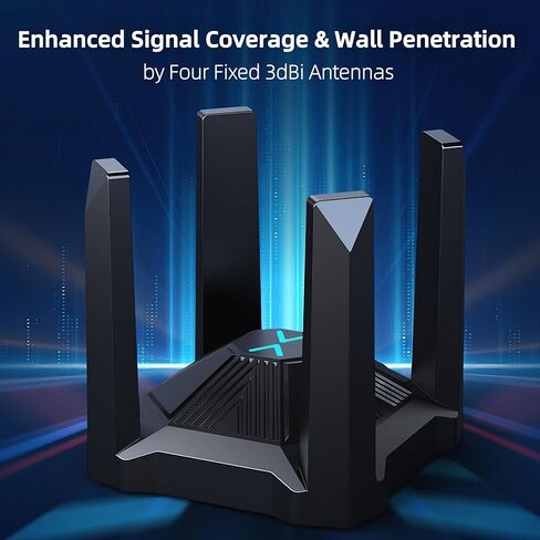 محول AX1800 USB WiFi للكمبيوتر المكتبي والكمبيوتر المحمول، 4 هوائيات بطاقة شبكة لاسلكية عالية الكسب مع نطاق مزدوج 2.4 جيجا هرتز، 5 جيجا هرتز، WPA3، USB3.0، بدون برامج تشغيل لنظام التشغيل Windows 11/10 فقط in Kuwait