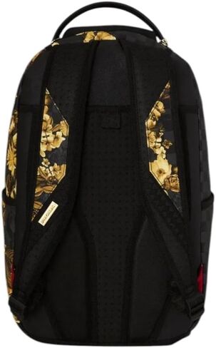 Sprayground Gold Floral Remix Backpack, Black Gold, Premium Durable Materials, Multiple Compartments in Kuwait