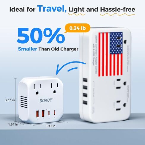 Upgraded 2000W Voltage Converter US to Europe for Hair Dryer - 220V to 110V Converter for European Travel, Power Converter Adapter Combo with 2 PD/QC & UK/AU/US/IT/European Travel Plug Adapters in Kuwait