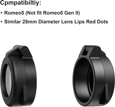 Red Dot Lens Cover Flip Up See-Through Caps Optics Cover 2-Pack for Romeo5 (Not fit Gen II) and 28mm Outer Diameter Lips Similar Red Dot Sights in Kuwait