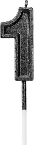 LUTER Black Glitter Happy Birthday Cake Candles Number Candles Number 1 Birthday Candle Cake Topper Decoration for Party Kids Adults (Number 1) in Saudi Arabia