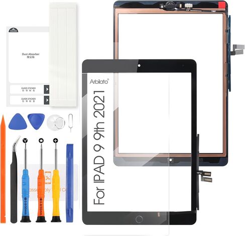 Screen for iPad 9 9th Gen 2021 Screen Replacement for iPad 9 9th Generation 10.2 Inches Tablet Touch Screen A2602,A2603 Touch Digitizer Repair Parts with Home Button+Protcetor Film(No LCD (White) in Kuwait