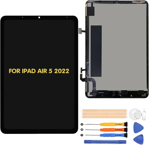 A-MIND for iPad Air 5 2022 10.9 inches Screen Replacement for iPad Air 2022 A2589 A2591 LCD Display Touch Digitizer Full Assembly with Repair Tool Kits(Black) in Kuwait