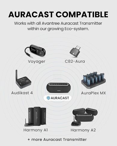Avantree Harmony A2 Solo – Bluetooth Speaker with Auracast Expansion, Expandable Add-On for Harmony A2 System, 3 EQ Sound Modes, Easy Top Controls & Horizontal Design for Home Listening in Kuwait