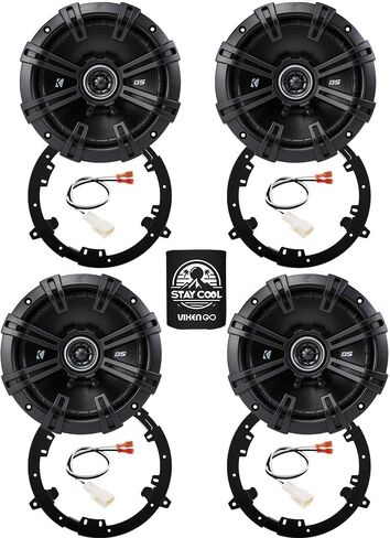 KICKER Speakers 6.5 inch for Mitsubishi Lancer 2008-2017 Upgrade Kit - 4 Pack of DS Series with Adapters and Harness, Coaxial 6 1/2 Car Audio Front and Rear Door Speaker DSC650, 43DSC6504 in Kuwait