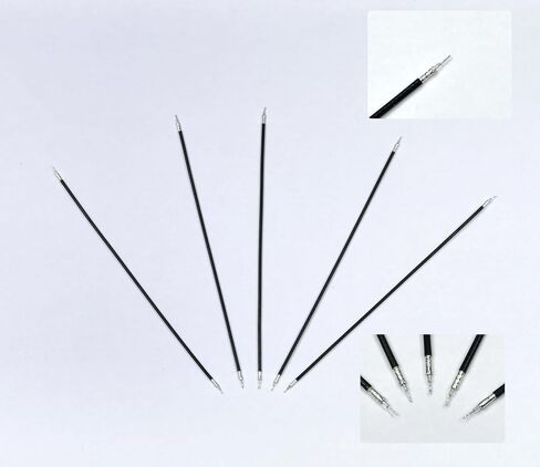 RF Cable For Antenna connection - 1.13mm Diameter 10cm Long with open ends for soldering (ground/shield/tip: 3/1/2mm), Black, 5-Pack in Kuwait