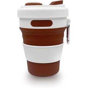 17oz Collapsible Travel Cup With Lid & Metal Hook Reusable Silicone Coffee Folding Mug for Hot/Cold Drink Portable Outdoor Camping Hiking Microwave & Dishwasher Safe (Purple) in Kuwait