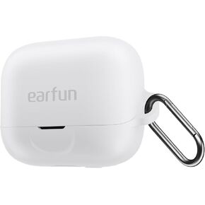 غطاء حماية EarFun لجهاز EarFun Air Pro 4+، حافظة واقية من السيليكون الناعم مع سلسلة مفاتيح، مقاوم للصدمات، غطاء حماية كامل، أسود in Kuwait