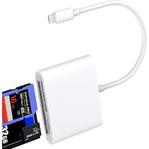 قارئ بطاقات Lightning to CF SD Micro SD (3in1) لهاتف iPhone 14 13 12 11 Pro Max محول الكاميرا الرقمية TF ذاكرة نقل الصور محول MFI معتمد لجهاز iPad Pro ملحقات التخزين الخارجية in Kuwait