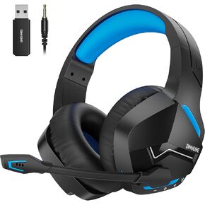 BINNUNE Wireless Gaming Headset for PS5 PC, 120H Ultra-Long Battery, 2.4GHz & Bluetooth 5.3 Wireless Headphones with Noise Canceling Mic, 50mm Drivers, Comfort Over Ear Headphones, Black in Saudi Arabia