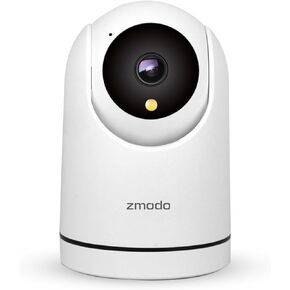 كاميرا أمان لاسلكية Zmodo تدور 360 درجة، دقة 1080 بكسل عالية الدقة، كشف الذكاء الاصطناعي الذكي، رؤية ليلية، صوت ثنائي الاتجاه، واي فاي 2.4/5 جيجا هرتز (1) in Kuwait