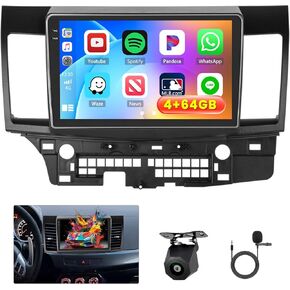 راديو سيارة 5 جيجا هرتز واي فاي 4G+128G Android 15 لسيارة Mitsubishi Lancer 2008-2017 (لنظام Rockford) ستيريو سيارة مع Carplay Android Auto، شاشة لمس IPS 10 بوصة، بلوتوث 5.0، GPS، FM/RDS SWC in Kuwait