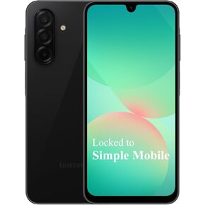 Simple Mobile Samsung Galaxy A26 5G, 128GB Storage | 6.7" FHD+ 120Hz Super AMOLED Display | 50MP OIS Camera | 5000mAh Battery Locked | Prepaid Smartphone - Black in Saudi Arabia