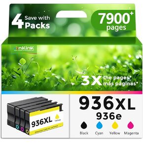 936 936XL استبدال خراطيش الحبر لحزمة التحرير والسرد HP 936e 936 XL خرطوشة الحبر المتوافقة مع طابعات OfficeJet Pro 9110 9120 9125 9130 9135 9735 9720 9730 9120e 9125e الطابعات (أسود سماوي أرجواني أصفر) in Kuwait