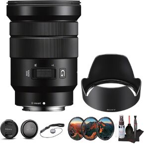Sony E PZ 18-105mm f/4 G OSS Lens for APS-C E-Mount Cameras with Filter Kit, Lens Cap Keeper, Cleaning Kit, Protective Accessories Bundle in Kuwait