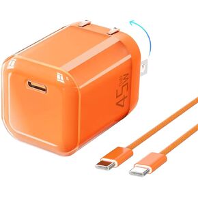 YISH 45W USB C Charger Block with 3.3FT USBC Charging Cable Orange in Kuwait