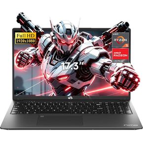 كمبيوتر محمول للألعاب NIMO مقاس 17.3 بوصة FHD AMD، وذاكرة وصول عشوائي 32 جيجابايت DDR5 و1 تيرابايت SSD Ryzen 5 6600H مع رسومات Radeon 660M (Beats i7-1165G7)، و100 واط من النوع C، ولوحة مفاتيح بإضاءة خلفية، وبصمة الإصبع، وعرض 180 درجة للمبدعين والمحترفين in Kuwait