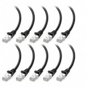 كابل إيثرنت BRENDAZ Cat6A، 10 حزم، سلك تصحيح Snagless Cat 6A UTP بسرعة 10 جيجابت في الثانية، 24 AWG RJ45 للشبكات وأجهزة الكمبيوتر وأجهزة التوجيه والمحولات (3 أقدام) in Kuwait