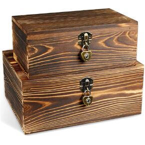 Wooden Keepsake Box Wood Stash Boxes Organizer Decorative Treasure Chest Jewelry Trinkets Storage Case Container With Hinged Lid For Teabag Letter Cards Photo Crafts With Latch Lock Coffee Color 2 Set in Saudi Arabia