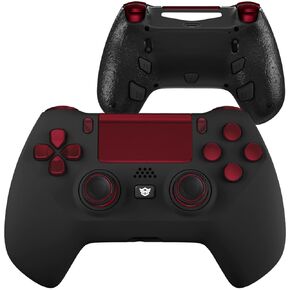 HEXGAMING HYPER Wireless Controller Compatible with ps4-4 Back Buttons, Triggers Stop, Interchangeable Thumbsticks - Black Red in Saudi Arabia
