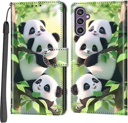 Case Wallet for Samsung Galaxy S23 FE, [Kickstand] 3 Card Holder Stand [Shockproof TPU Interior Shell], PU Leather Magnetic Protective Flip Cover 6.4", Black Flower in Saudi Arabia