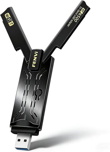 BE6500 WiFi 7 USB Adapter, Tri-Band 6GHz/5GHz/2.4GHz, 6.5Gbps High Speed, USB 3.0 Dual Antenna, 4K-QAM, Low Latency, for PC Gaming, Compatible with Windows 11/10 in Kuwait