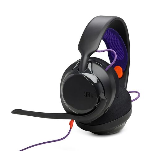 JBL Quantum 250 - سماعة رأس سلكية للألعاب متعددة المنصات، ومشغلات ديناميكية كربونية مقاس 50 مم للصوت المكاني الكمي الغني من JBL، وميكروفون بخاصية إلغاء الضوضاء القلبية، وتصميم مريح خفيف للغاية (أسود) in Kuwait