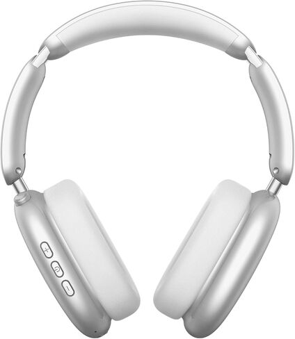 سماعات رأس Wentronic Y02 بخاصية إلغاء الضوضاء النشطة، بطارية 60 ساعة، 5 أوضاع موسيقى EQ، صوت عالي الدقة، صوت جهير عميق، سماعة رأس بلوتوث 5.4 لاسلكية قابلة للطي فوق الأذن، وسادات أذن جلدية قابلة للتنفس (فضي) in Kuwait