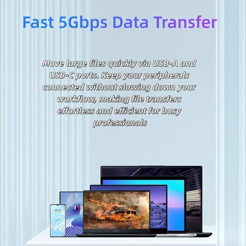 USB C Laptop Stand with Docking Station, 8-in-1 Adjustable Foldable Aluminum Laptop Riser with 4K HDMI, USB 3.0 Ports, 100W PD Fast Charging, Suitable for Home Office in Kuwait