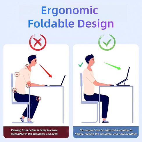 USB C Laptop Stand with Docking Station, 8-in-1 Adjustable Foldable Aluminum Laptop Riser with 4K HDMI, USB 3.0 Ports, 100W PD Fast Charging, Suitable for Home Office in Kuwait