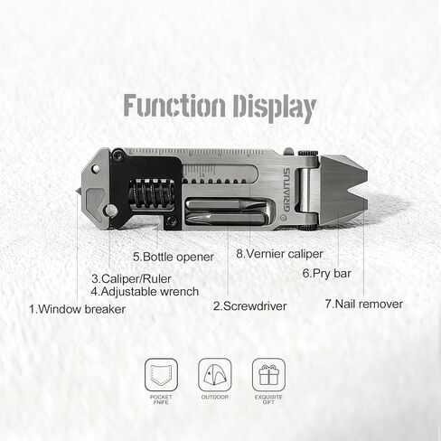 EDC Gear Pry Bar EDC 7 في 1 أداة متعددة مع سلسلة مفاتيح، فتاحة زجاجات، مفك براغي، مفاتيح ربط، مسطرة، كاسر النوافذ، مزيل الأظافر، معدات النجاة للتخييم، المشي لمسافات طويلة، في الهواء الطلق، الحمل اليومي in Kuwait