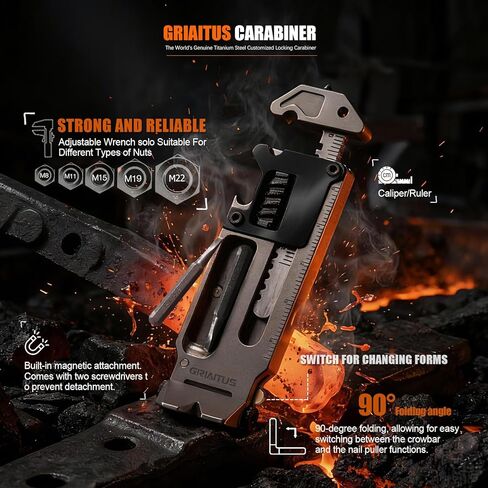 EDC Gear Pry Bar EDC 7 في 1 أداة متعددة مع سلسلة مفاتيح، فتاحة زجاجات، مفك براغي، مفاتيح ربط، مسطرة، كاسر النوافذ، مزيل الأظافر، معدات النجاة للتخييم، المشي لمسافات طويلة، في الهواء الطلق، الحمل اليومي in Kuwait