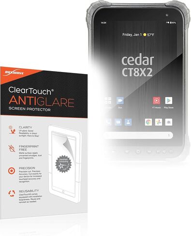 واقي شاشة BoxWave متوافق مع أنظمة Juniper Systems Cedar CT8X2 - ClearTouch مضاد للتوهج (عبوتان)، غلاف غشاء غير لامع مضاد لبصمات الأصابع in Kuwait