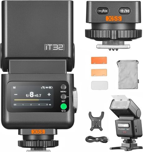 Flashpoint iT32 TTL HSS Flash for Sony with X5-S Trigger, 1/80000s HSS 2.4G Wireless Off-Camera Kit, Magnetic Quick Release & USB-C for Portrait Wedding Event Photography in Kuwait
