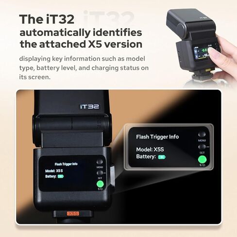 Flashpoint iT32 TTL HSS Flash for Sony with X5-S Trigger, 1/80000s HSS 2.4G Wireless Off-Camera Kit, Magnetic Quick Release & USB-C for Portrait Wedding Event Photography in Kuwait