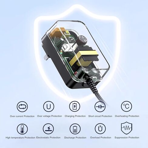 12V2A AC Power Adapter, wall Mounted Cigarette Lighter/Bucket line, Suitable for Charging car Cigarette lighters/Household appliances AC 120V-240V/DC 12V (24W) Compatible with 12V 1.0A 1.5A 2.0A in Kuwait