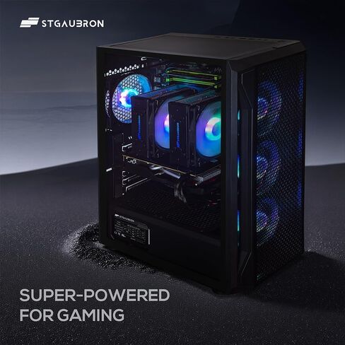 حزمة كمبيوتر ألعاب STGAubron مع شاشة LED FHD مقاس 24 بوصة - معالج Intel i7 Xeon E5 مزدوج يصل إلى 3.7 جيجا هرتز، Radeon RX 580 8G، 16G DDR4، 512G SSD، مروحة RGB x 4، Windows 11 in Kuwait